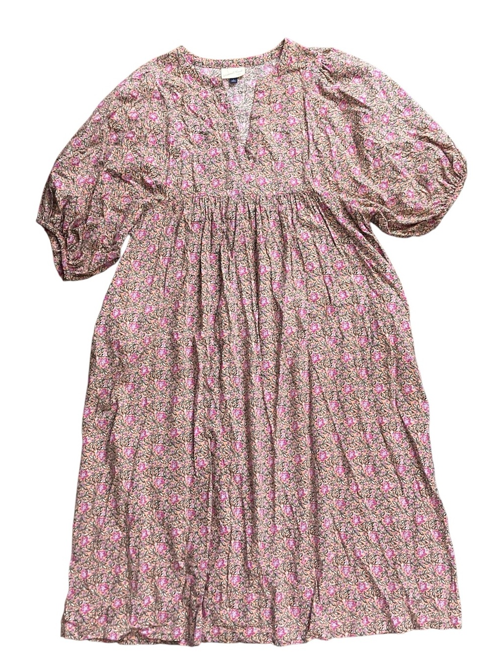 Universal Thread Prairie Peasant Dress Women’s Large Pink Floral